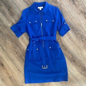 Michael Kors Blue 3/4 Sleeve Business Casual Dress